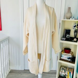 Vintage Sideeffects Lambswool/Angora Open Front Cardigan Sweater (size M)